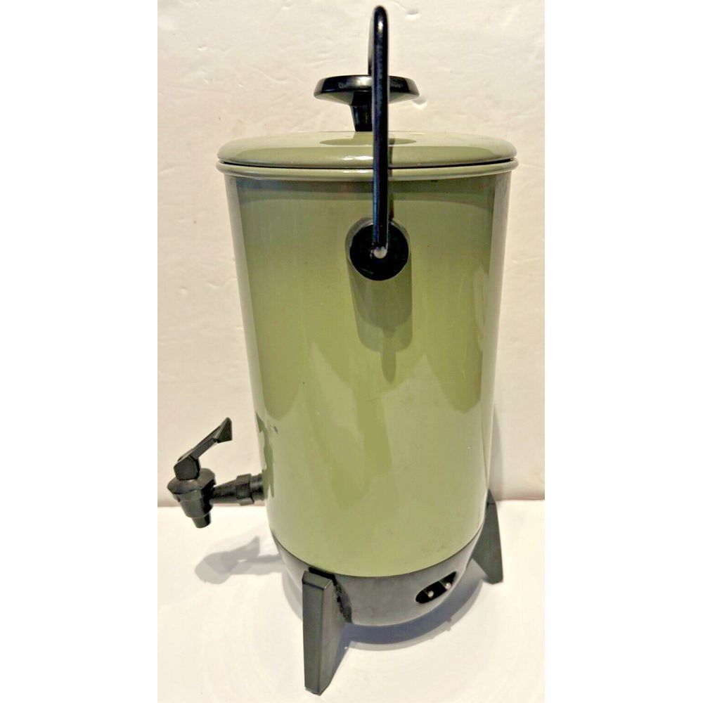 Vtg  Mirro-Matic Electric Percolator Coffee Pot‎ Green M9293-67 22 oz Tested MCM - Picture 3 of 8